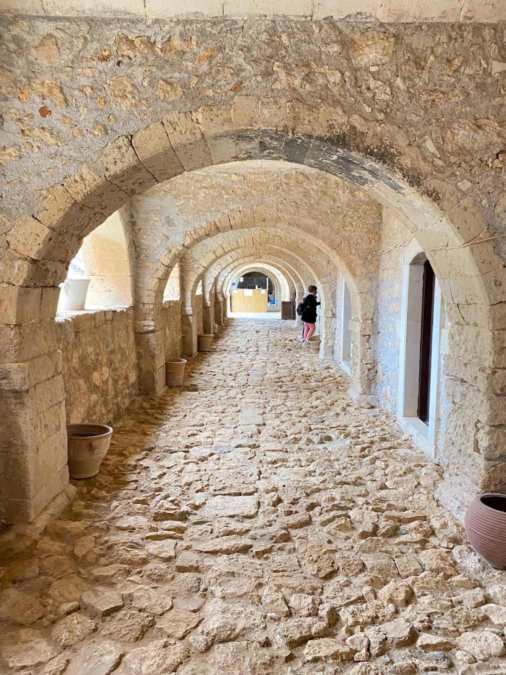 Historic Arkadi Monastery Corridor, Chania