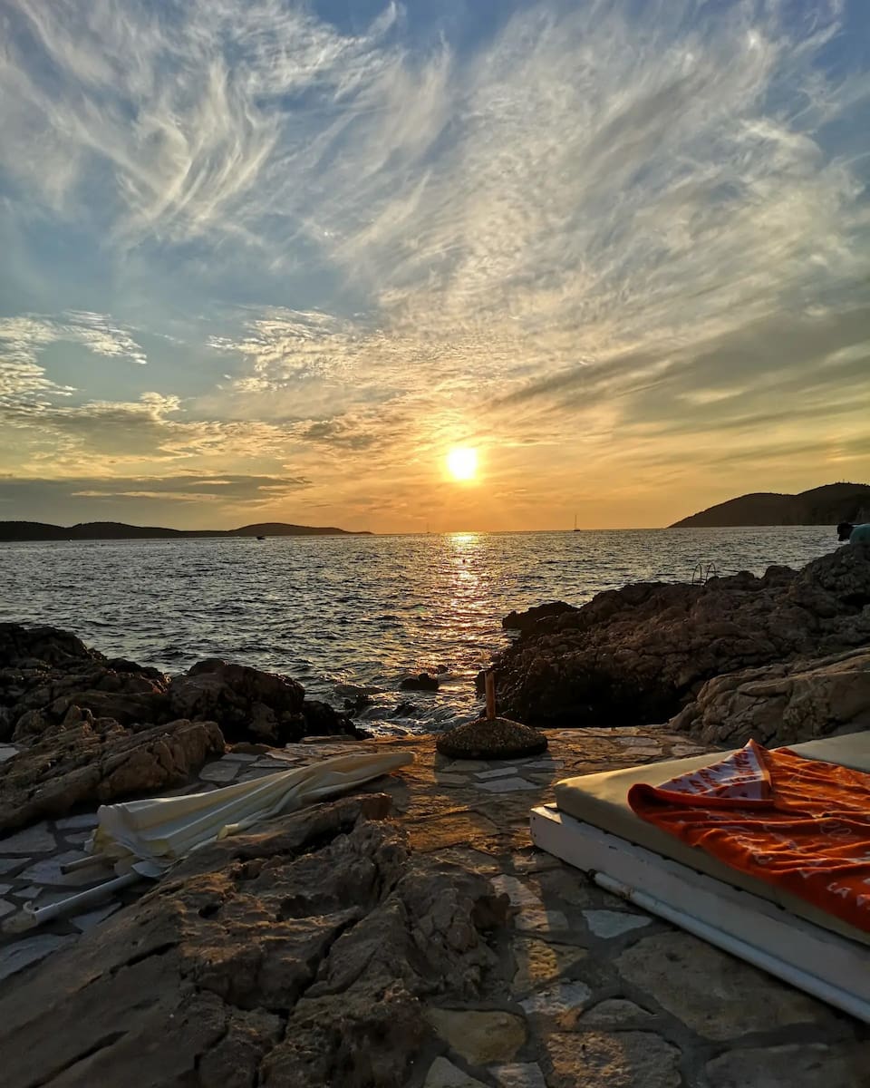 Hvar Island, Sunset on the coast