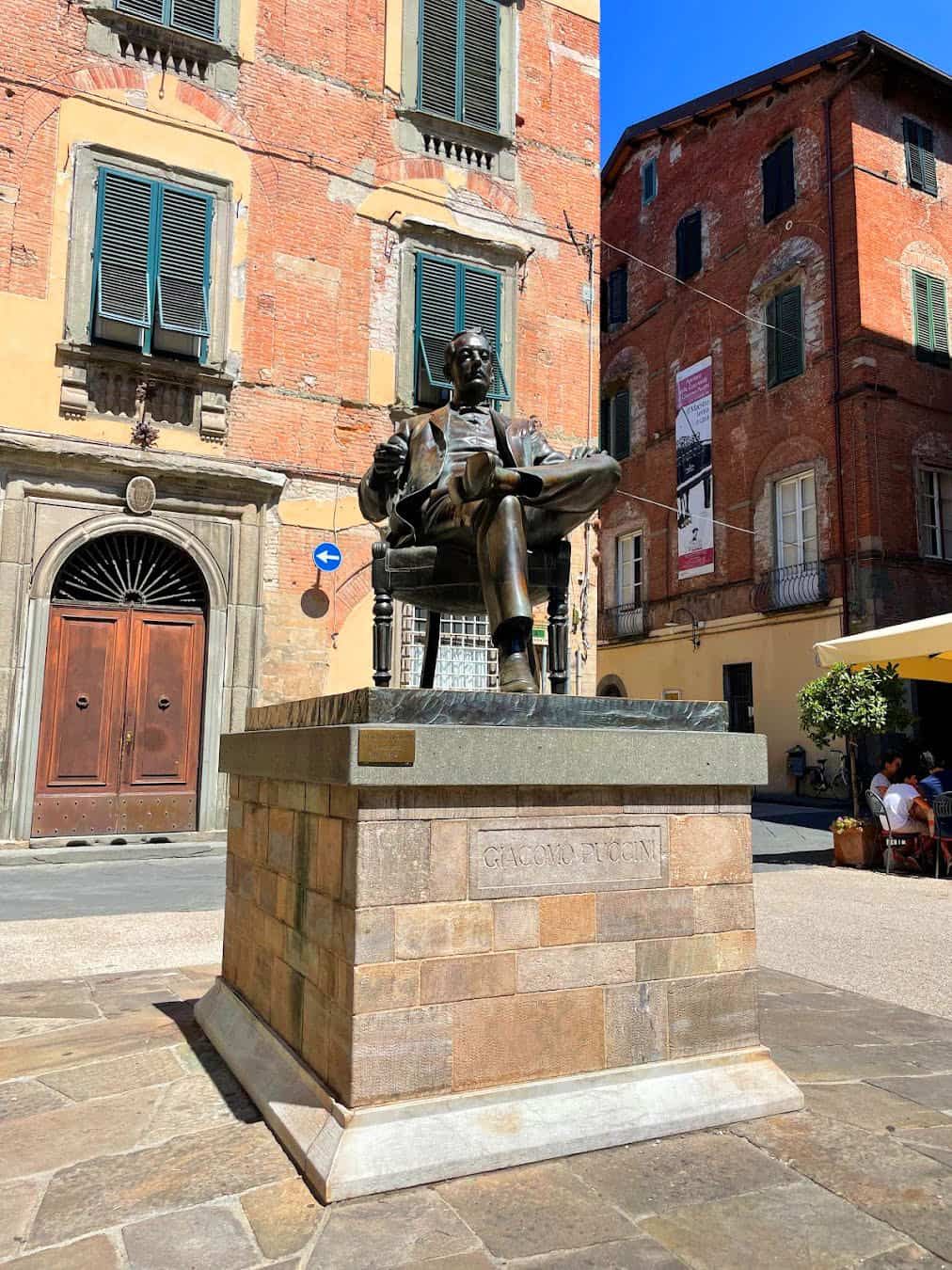 Puccini Museum Statue Near Entrance, Lucca